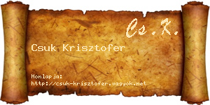Csuk Krisztofer névjegykártya