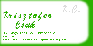 krisztofer csuk business card